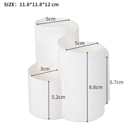 Organizator cosmetice YAKALIKA pentru pensule de machiaj, alb [2]