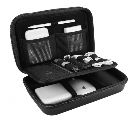 Laptop, Tablete & Telefoane - Organizator de accesorii electronice si cabluri ProCase, 30 x 20 cm, negru
