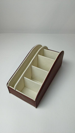 Organizare si arhivare - Organizator de birou multifunctional din piele Homeze, 5 compartimente, maro