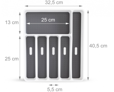 Organizator de tacâmuri Relaxdays cu 6 compartimente, 5 x 32.5 x 40.5 cm [4]