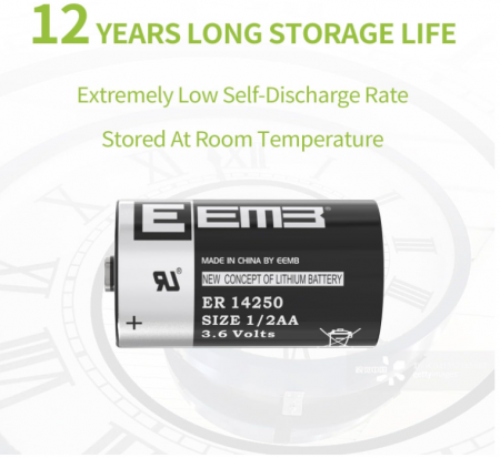 Pachet 10 baterii cu litiu EEMB ER14250 1/2AA 3.6VPachet 10 baterii cu litiu EEMB ER14250 1/2AA 3.6V [4]