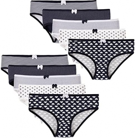 Pachet 10 Chiloti pentru dama LOREZA din bumbac, Marimea 8, 164-170 cm [0]