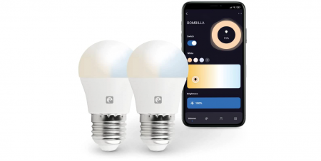 Corpuri iluminat - Pachet 2 Becuri LED Garza Smart Wifi Smart, 5,5 W (echivalent cu 40 W incandescență), E27, CCT, Control prin voce și aplicație, 2,4GHz