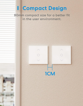 Pachet 2 intrerupătoare inteligente Meross de jaluzele, WiFi, compatibil cu Apple HomeKit Siri, Alexa și Google Assistant, este necesar cablu neutru [8]