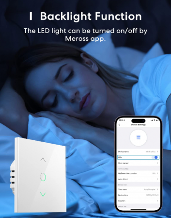 Pachet 2 intrerupătoare inteligente Meross de jaluzele, WiFi, compatibil cu Apple HomeKit Siri, Alexa și Google Assistant, este necesar cablu neutru [6]