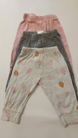 Pachet de 3 pantaloni din bumbac pentru fetite Simple Joys by Carter's , Marimea 6-9 luni [1]