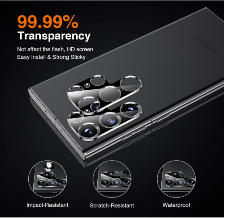 Pachet LK 2+1, 2 folii de protectie pentru ecran + 1 folie protectie camera pentru Samsung Galaxy S23 Ultra [4]