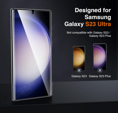 Pachet LK 2+1, 2 folii de protectie pentru ecran + 1 folie protectie camera pentru Samsung Galaxy S23 Ultra [2]