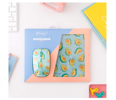 Pachet Wondee Mr Wonderful Mouse și Mouse Pad 2 în 1 cu design avocado [3]