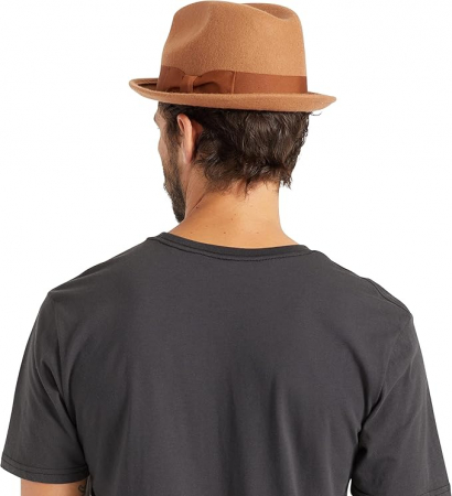 Pălărie Fedora Brixton Staten Unisex, Camel, Marime Unică [5]
