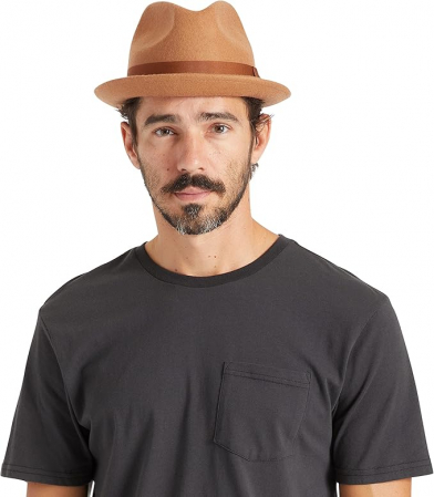 Pălărie Fedora Brixton Staten Unisex, Camel, Marime Unică [3]
