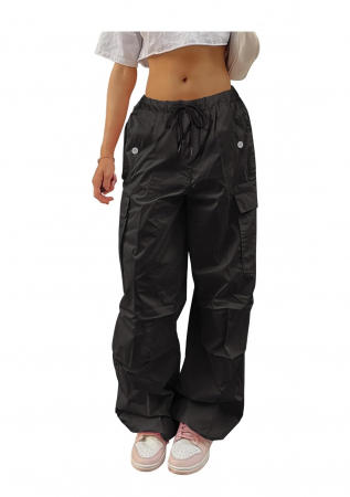 TOATE PRODUSELE - Pantaloni cargo pentru femei Yuson, oversized, negru, M