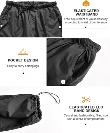 Pantaloni cargo pentru femei Yuson, oversized, negru, M [5]