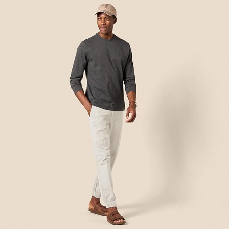 Pantaloni chino pentru barbati Amazon Essentials Straight Fit, alb, marime S [4]