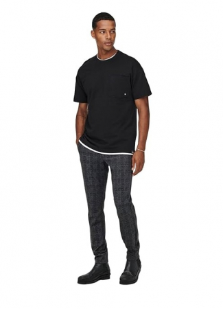 TOATE PRODUSELE - Pantaloni chino pentru barbati, Only & Sons ONSMARK Slim Fit, negru, W34/L32