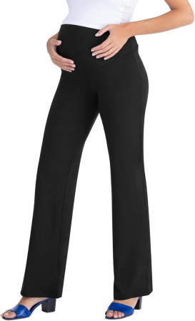 Maternitate - Pantaloni de maternitate pentru gravide MAMAJEANS Cinzia, Negru, M/38