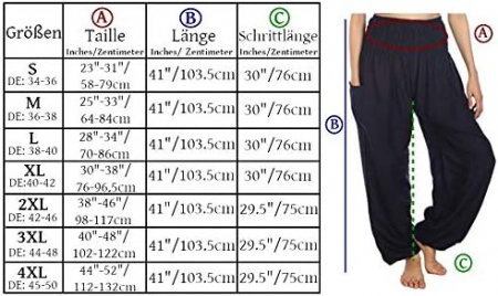 Pantaloni harem boho pentru femei Lofbaz, talie inalta, multicolor, marime 3XL [3]