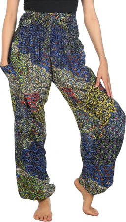 TOATE PRODUSELE - Pantaloni harem boho pentru femei Lofbaz, talie inalta, multicolor, marime 3XL