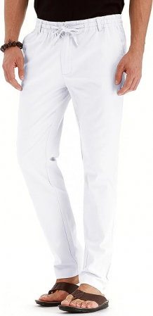 Pantaloni lungi casual pentru barbati Sailwind, din in, alb, marime 28 [2]