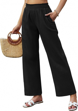 TOATE PRODUSELE - Pantaloni lungi dama Famulily, de vara, cu buzunare, din bumbac, M