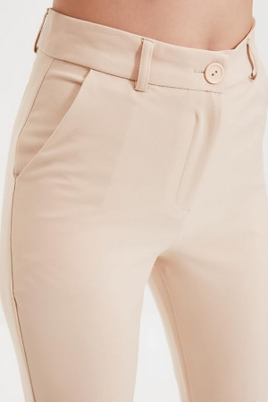 Pantaloni lungi pentru femei Trendyol Stone Cigarette, bej, 40 [2]
