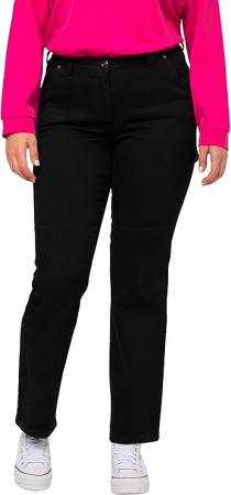 Blugi si Pantaloni femei - Pantaloni pentru femei Ulla Popken Utility-Jeans Mandy Cargo Pocket, negru, 42