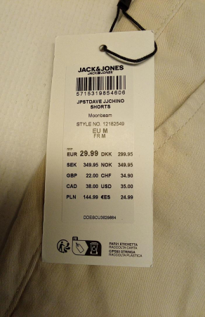 Pantaloni scurți chino pentru bărbați Jack & Jones Jpstdave Jjchino 12182549, bej, M [4]