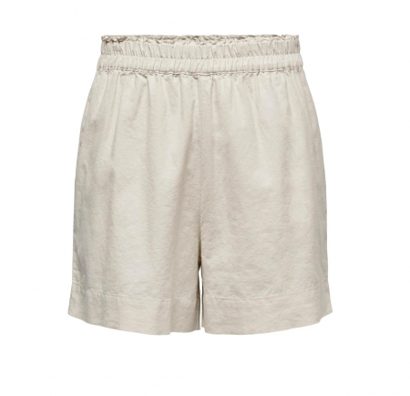 Blugi si Pantaloni femei - Pantaloni scurti cu talie inalta pentru femei ONLY Onltokyo, casual, bej, S