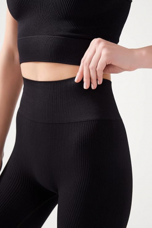 Pantaloni scurti dama, cu talie inalta, pentru ciclism, LOS OJOS, negru, M-L [5]