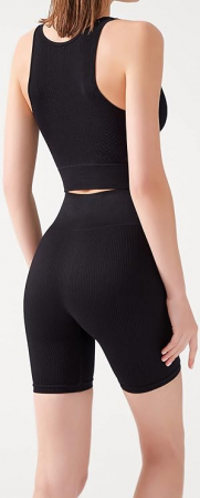 Pantaloni scurti dama, cu talie inalta, pentru ciclism, LOS OJOS, negru, M-L [3]
