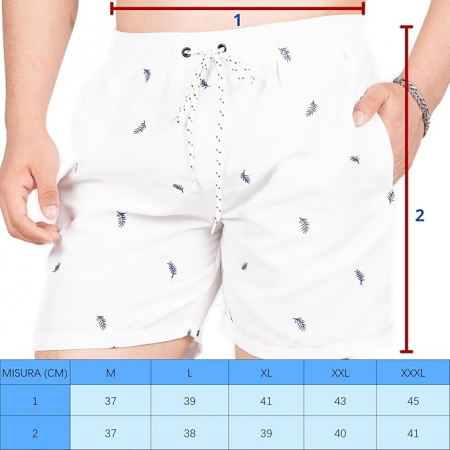 Pantaloni scurți de baie pentru bărbați TONY BACKER, alb, 3XL [5]