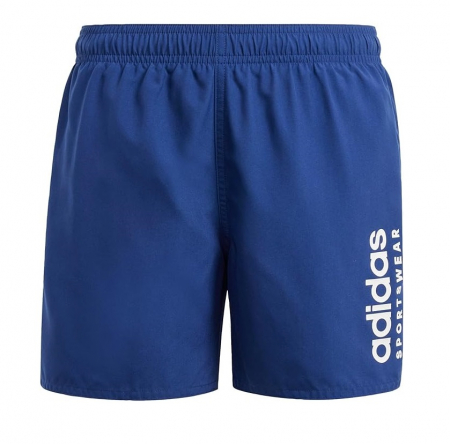 Fashion - Pantaloni scurti de baie pentru copii Adidas Sportswear ESS L CLX Short, albastru, 152/11-12 ani