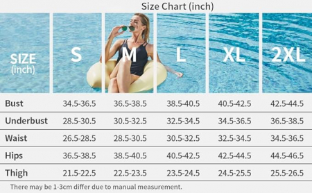 Pantaloni scurți de înot Attraco pentru femei, talie înaltă, negru, Marimea M [6]