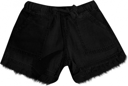 Pantaloni scurți din denim pentru femei AOREUGL, casual, negru, M [2]