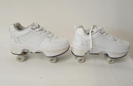 Pantofi cu roti Deformation Roller Skates, patine cu rotile pentru copii, alb, EU 39 [2]