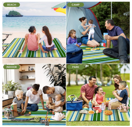 Pătură de picnic, 200 x 150 cm, pătură de plajă rezistentă la apă si nisip, pentru plaja si camping [10]