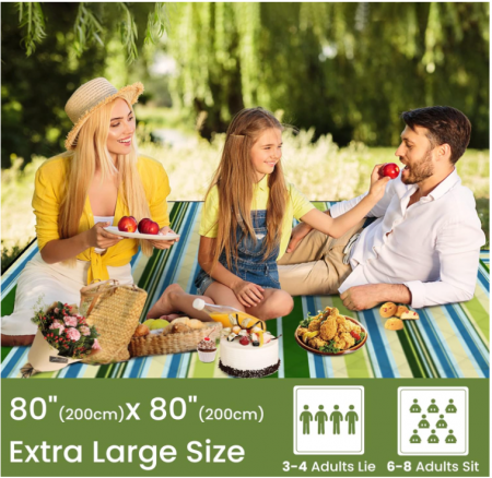 Pătură de picnic, 200 x 150 cm, pătură de plajă rezistentă la apă si nisip, pentru plaja si camping [12]