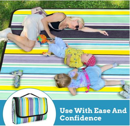 Pătură de picnic Ninonly 200 x 200 cm impermeabilă, pentru de plajă si camping [6]