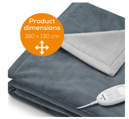 Pătură electrică Beurer HD 75, gri închis, 180 x 130 cm [5]