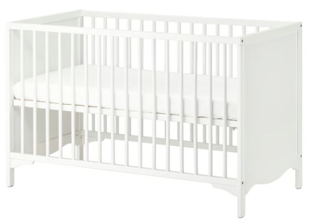 Pătuț pentru copii SOLGUL Ikea, alb, 120x60 cm, cu saltea [0]