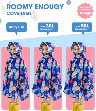 Pelerina de ploaie pentru copii Wawsam, model cu pisici, L 11-15 ani [3]