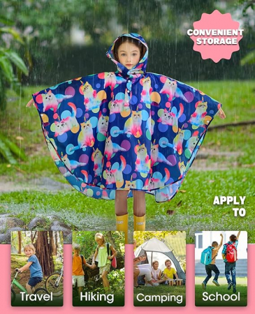 Pelerina de ploaie pentru copii Wawsam, model cu pisici, L 11-15 ani [6]