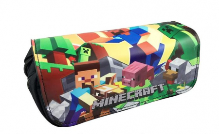 Rechizite si papetarie pentru copii - Penar pentru scoala cu model Minecraft