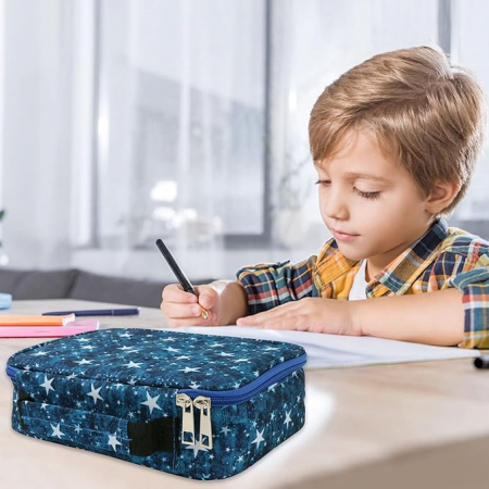 Penar pentru scoala EDATOFLY, 72 locuri, 23 x 16 x 6 cm, albastru [4]