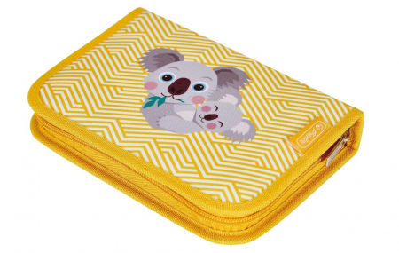 Rechizite si papetarie pentru copii - Penar pentru scoala Herlitz Koala, galben