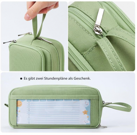 Penar pentru scoala KALIDI, 3 compartimente, verde [3]