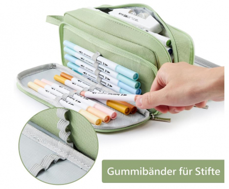 Penar pentru scoala KALIDI, 3 compartimente, verde [2]