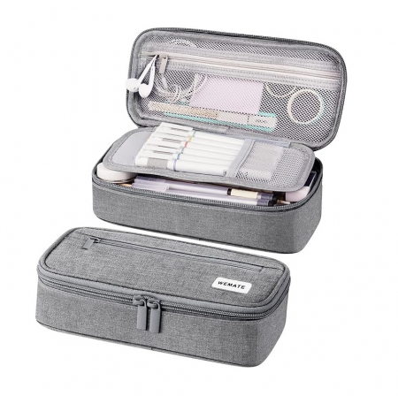 Penar pentru scoala WEMATE, 23 x 11 x 6 cm, gri [0]