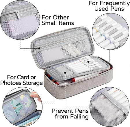 Penar pentru scoala WEMATE, 23 x 11 x 6 cm, gri [4]