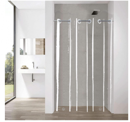 Perdea de duș fără cârlig YISURE, transparent, lățime 120 x înălțime 180 cm [4]